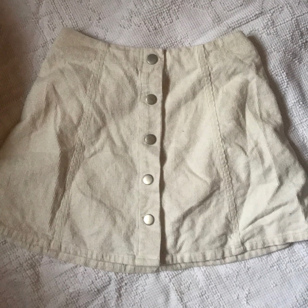 Cream button down skirt
